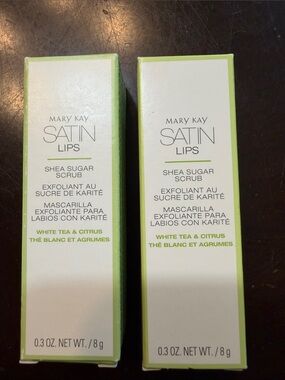 Mary Kay Satin Lips Shea Sugar Scrub - White & Green Packaging